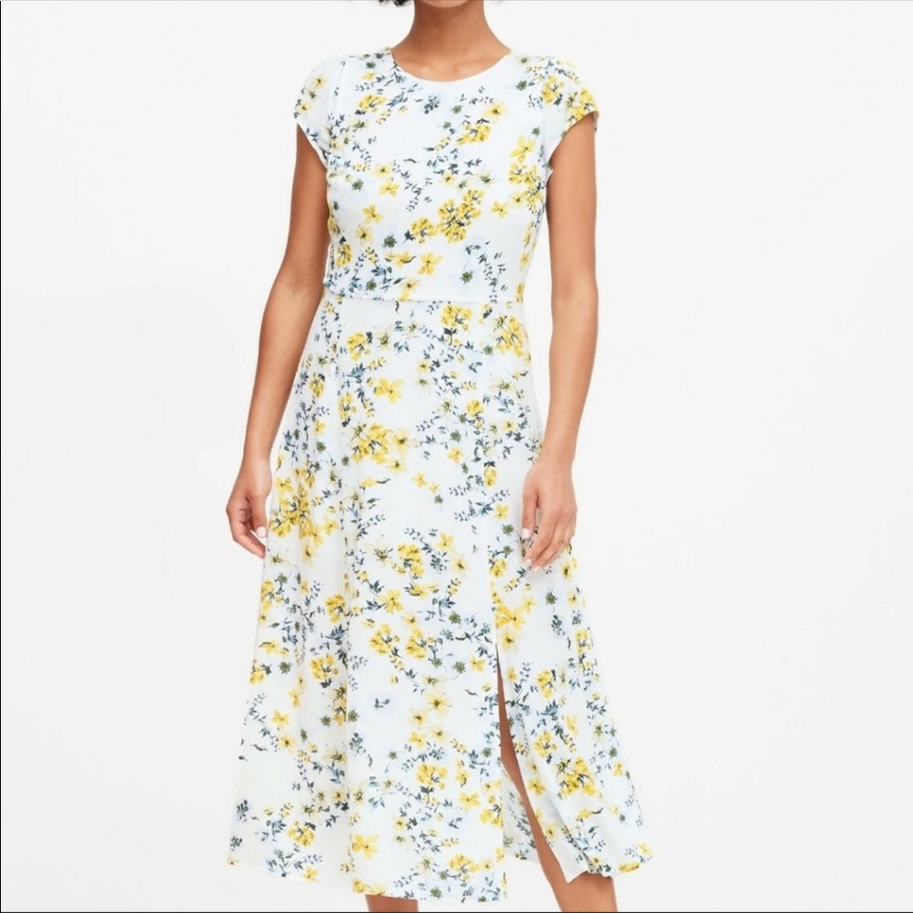 Floral spring midi dress from Banana Republic